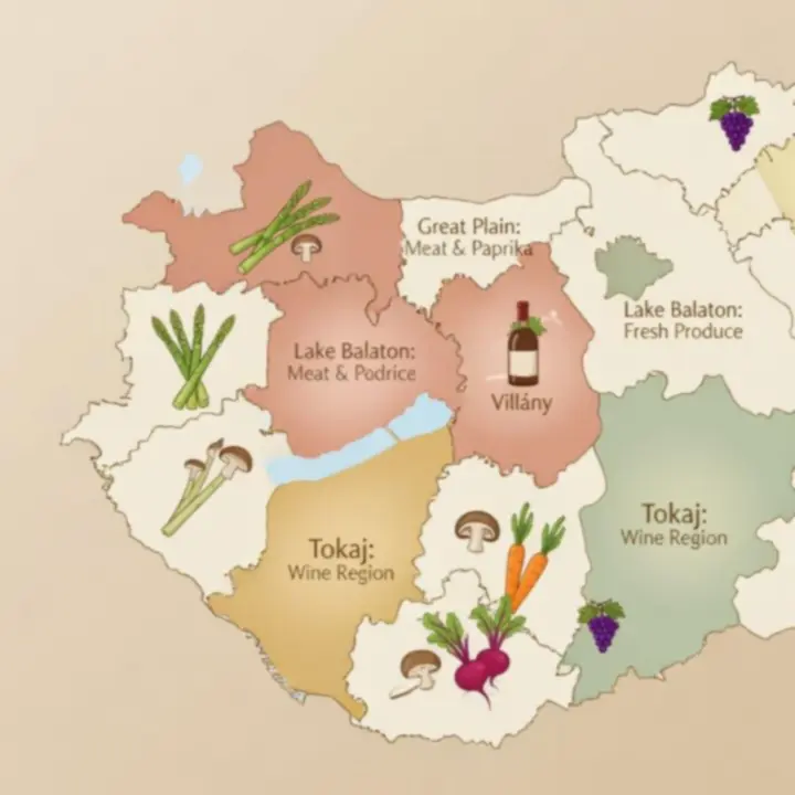 Infografika a Bestguidecenter helyi magyar alapanyagainak térképéről